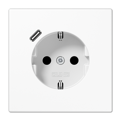  JUNG SCHUKO® Розетка с USB-зарядным устройством, тип С; термопласт; белый