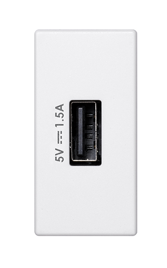 Simon Connect Белый Зарядное устройство USB, К45, узкий модуль, 5 В, 1,5А