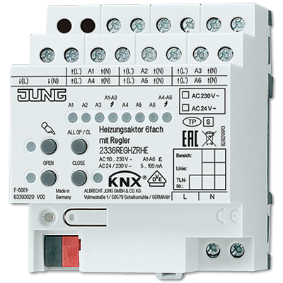JUNG KNX Регулятор отопления, 6 каналов с регулятором