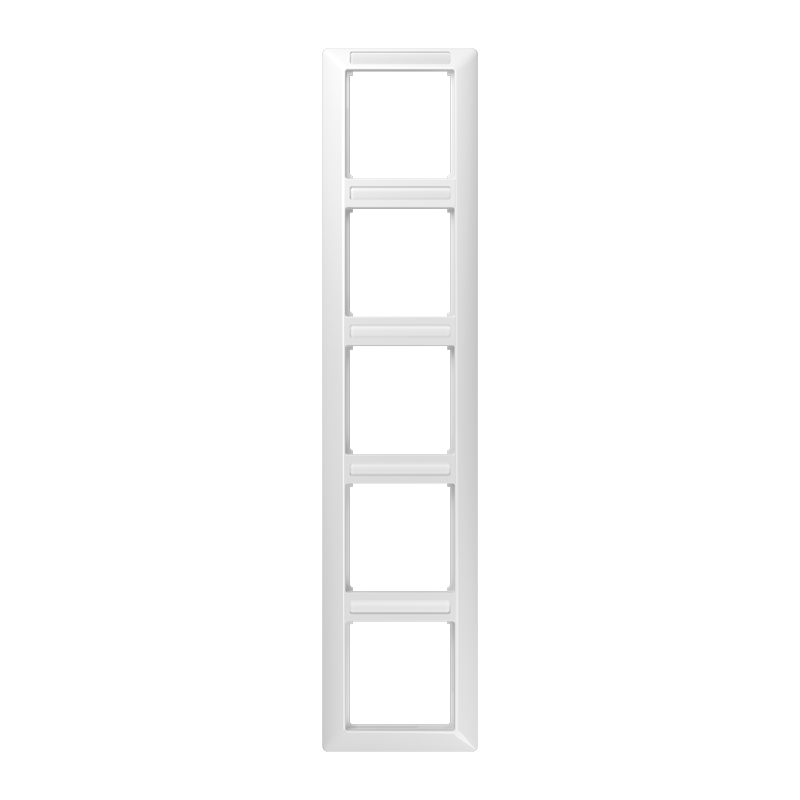 JUNG Рамка 5-кратная вертикальная с полем для надписи белая