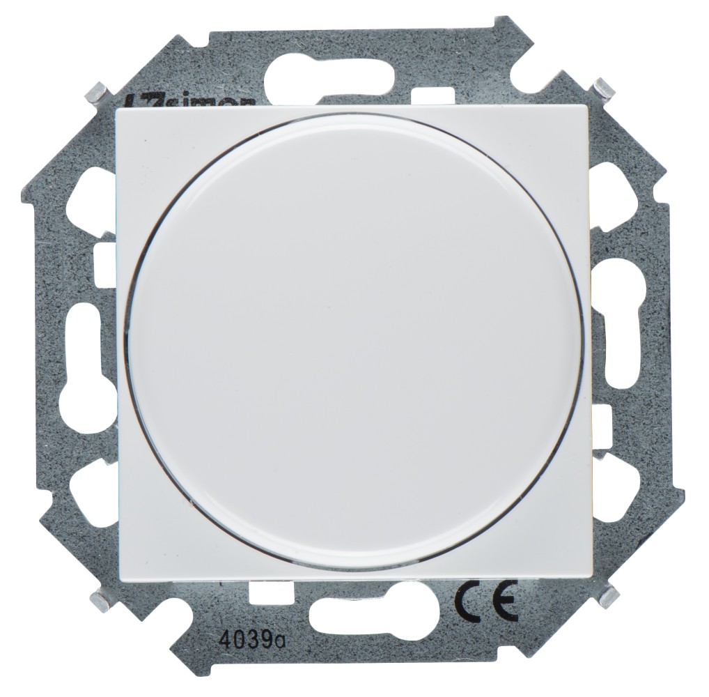 Simon 15 Белый Светорегулятор поворотно-нажимной электронн. для регулируемых устройств 1-10В, 230В,