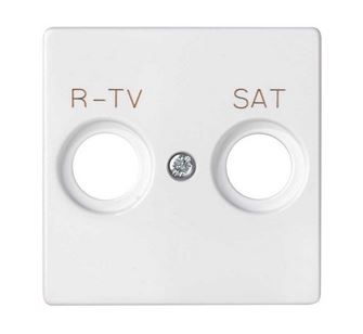 Simon S82 Concept Матовый белый, Накладка для розетки R-TV+SAT с пиктограммой "R-TV SAT"