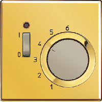 JUNG LS 990 Блеск золота Термостат комнатный, 10(4)А, 220В, НЗ-контакт