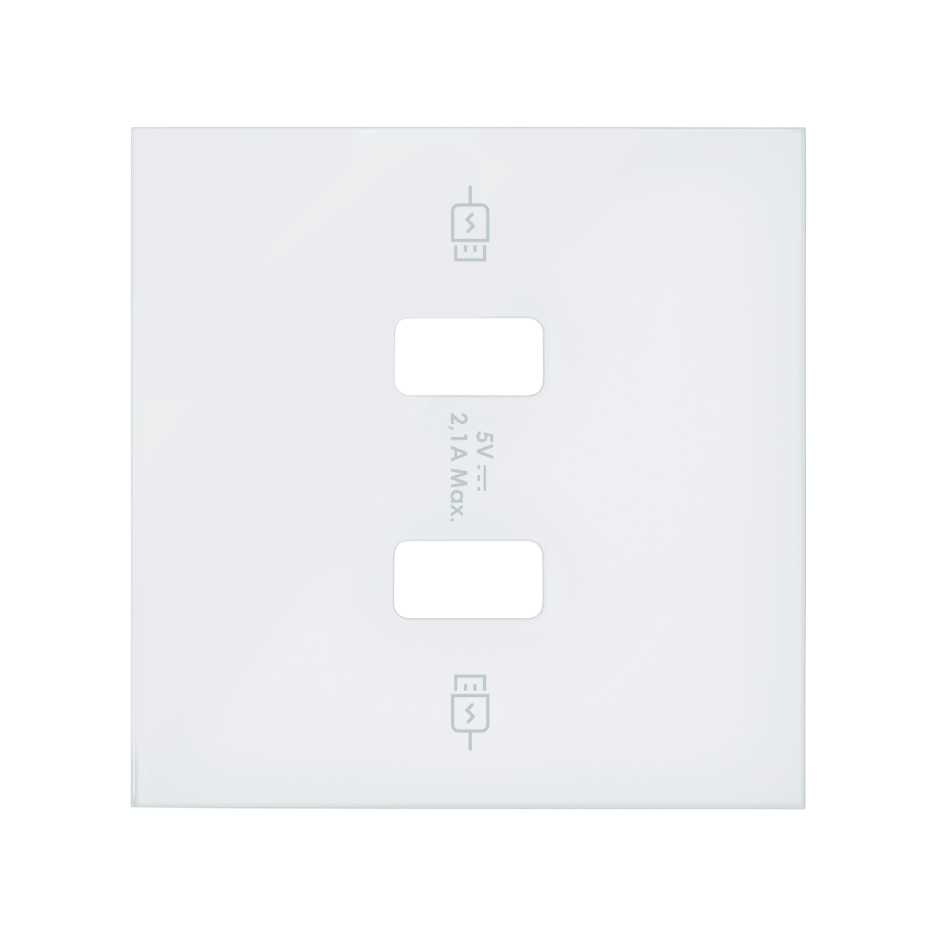 Simon 100 Белый матовый  Накладка для зарядного устройства 2хUSB