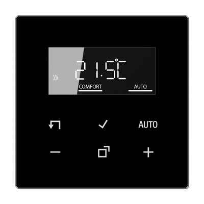 JUNG LS990, Черный, Комнатный контроллер с дисплеем «стандарт»(механизм+накладка)