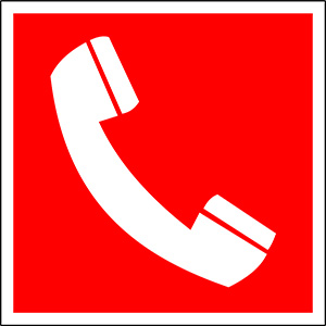 Белый свет Знак безопасности PP-17174.F05"Телефон для использования при пожаре"