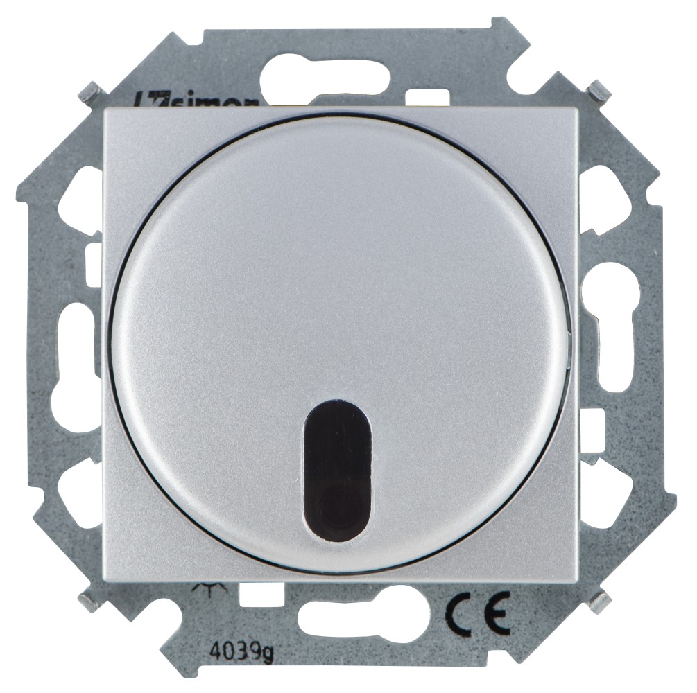 Simon 15 Алюминий Светорегулятор с управлением от ИК-пульта, проходной, 500Вт, 230В, винт. зажим