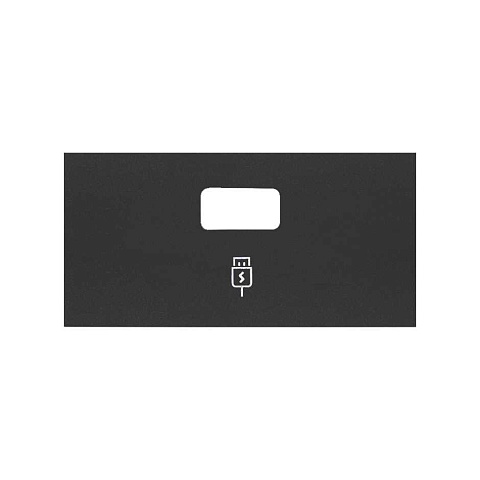 Simon 100 Черный матовый  Накладка зарядного устройства USB SmartCharge
