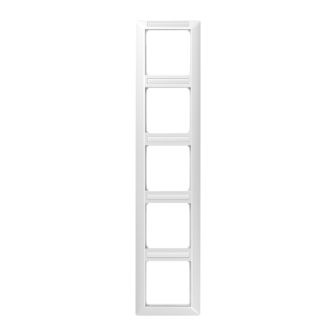 JUNG Рамка 5-кратная вертикальная с полем для надписи белая