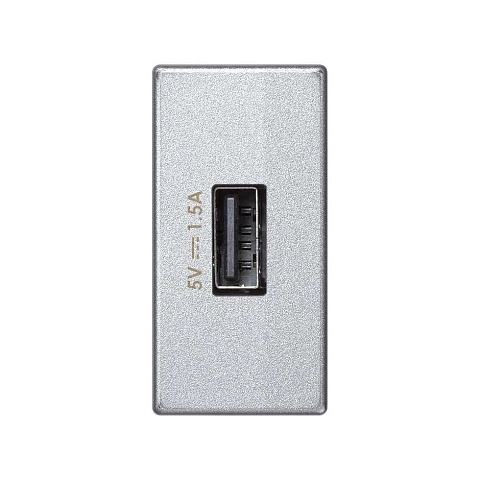 Simon Алюминий Зарядное устройство USB, К45, узкий модуль, 5 В, 1,5 А